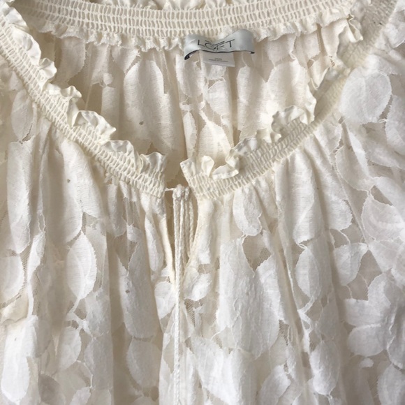 sheer floral lace top - loft -xs - Picture 2 of 3